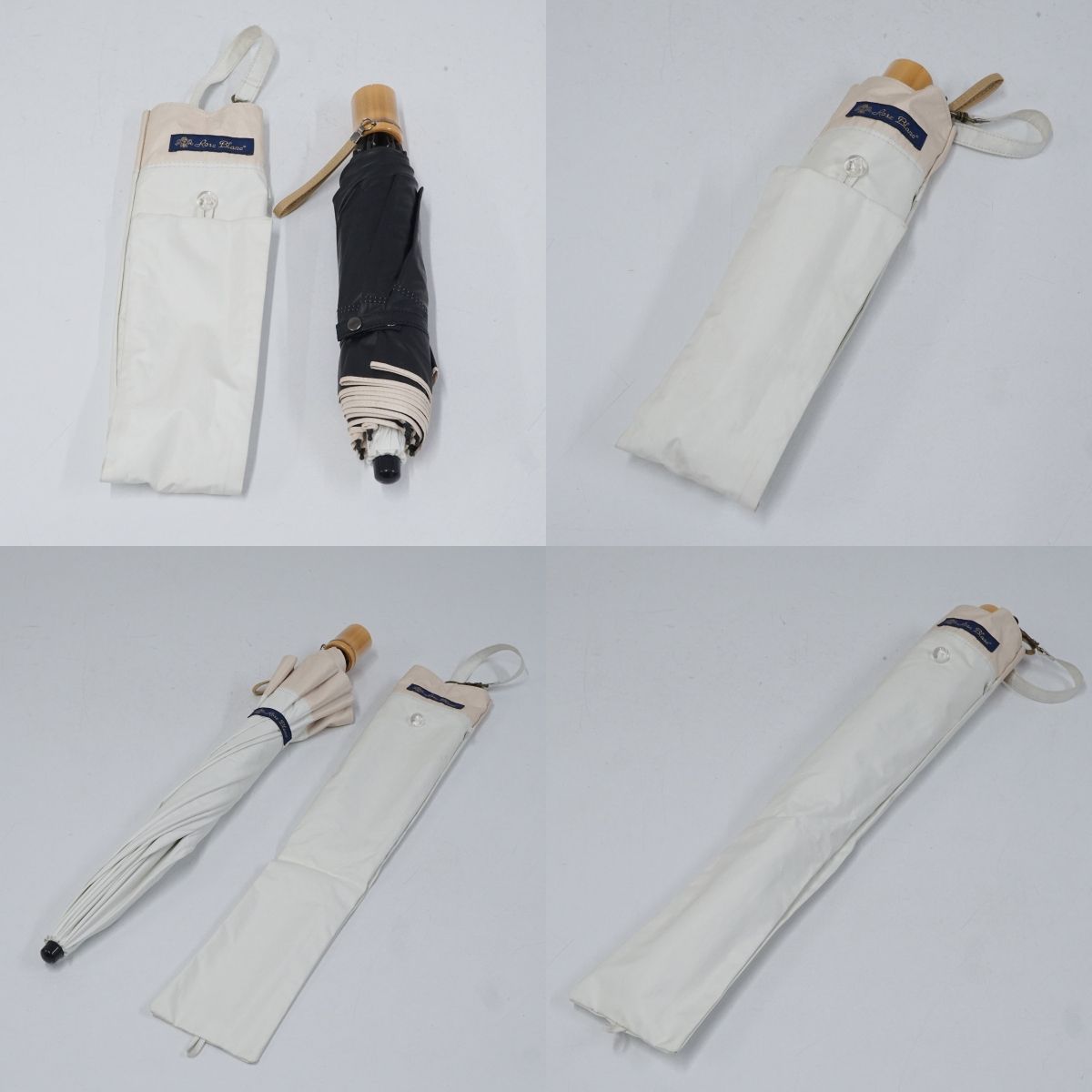 日傘 芦屋ロサブラン 完全遮光折日傘 USED品 2段 コンビ アイボリー