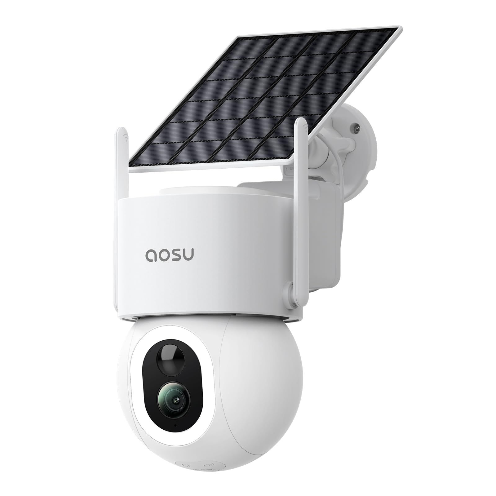★新品★【2026新型800万高画素・高効率ソーラー充電式】aosu 防犯カメラ 屋外 ソーラー 監視カメラ PIR&AI検知 人/車/ペット 自動追尾 ワイヤレス 屋外カメラ バッテリー搭載 電源不要 配線工事不要 15灯搭載 夜間カラー撮 636b7a7d