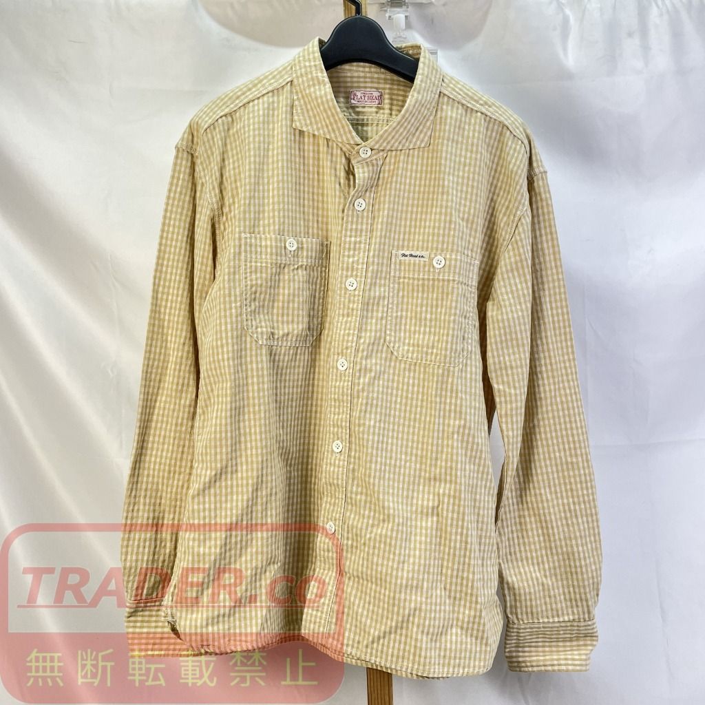 01w-7073 ザフラットヘッド THE FLAT HEAD チェック柄長袖シャツ