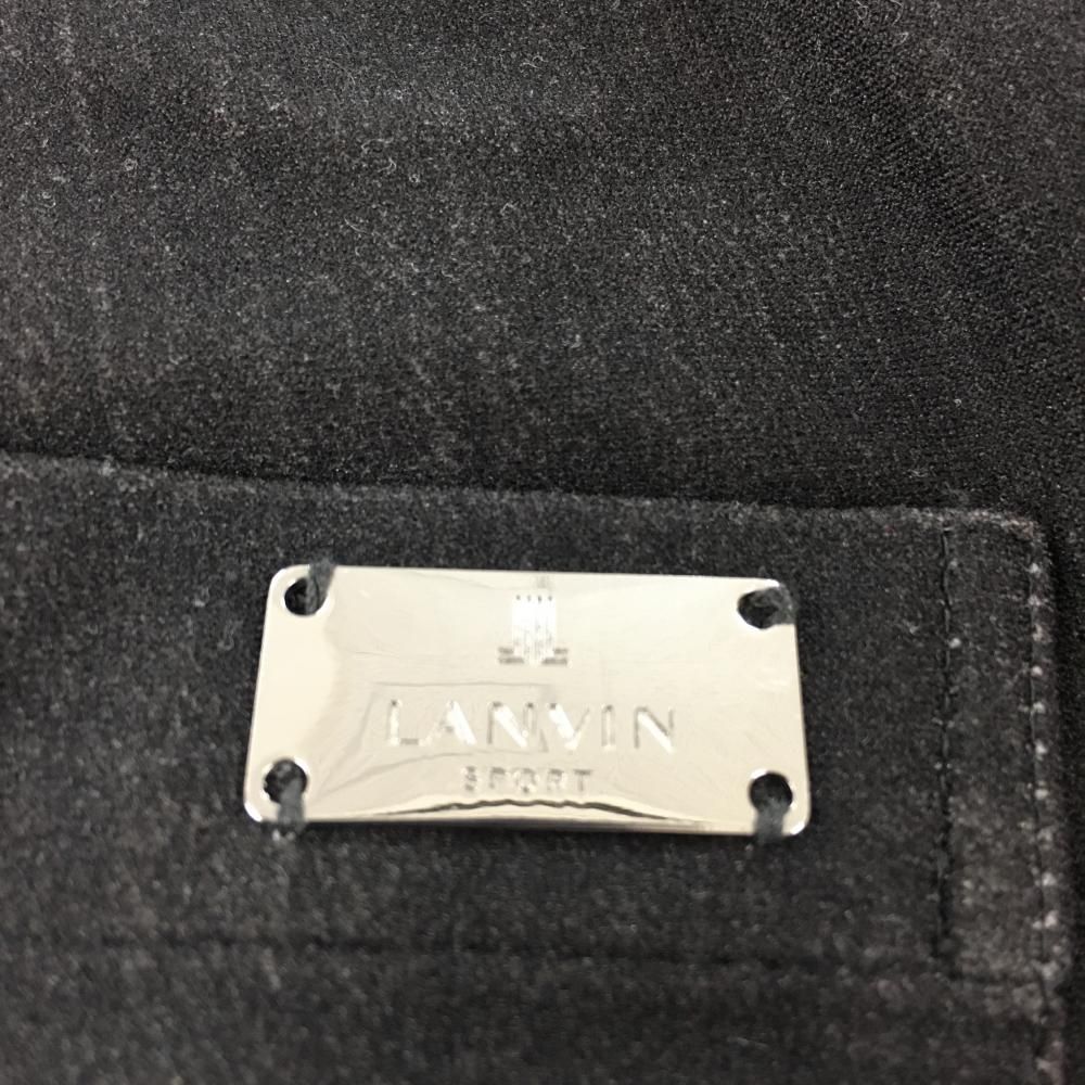 美品】ランバンスポール パンツ 黒系×ダークグレー 地模様 ストレッチ