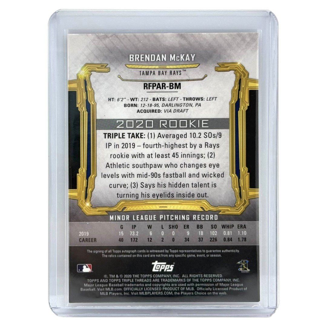 TOPPS MLBカード TRIPLE THREADS BRENDAN McKAY TAMPA BAY RAYS /35
