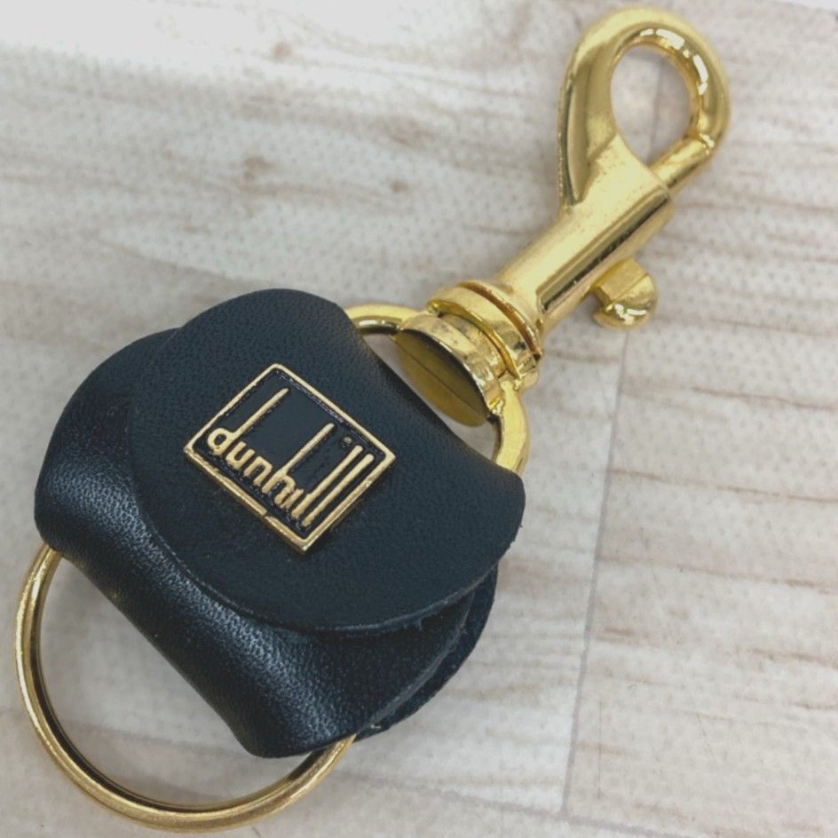 dunhill/ダンヒル キーホルダー/キーリング ブラック×ゴールド金具