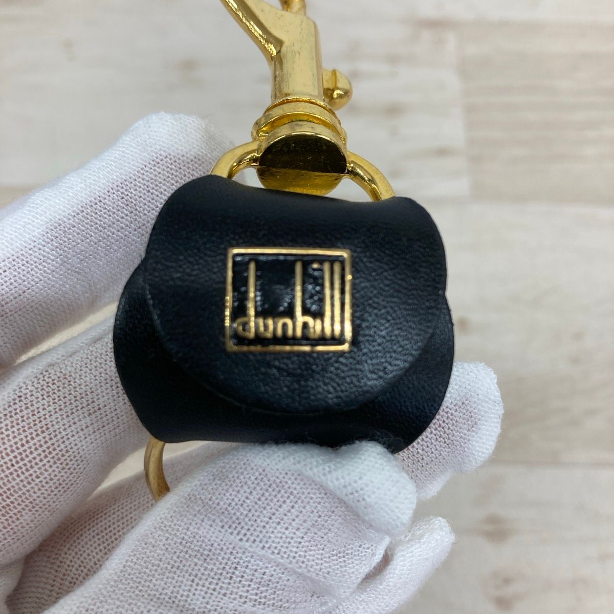 dunhill/ダンヒル キーホルダー/キーリング ブラック×ゴールド金具