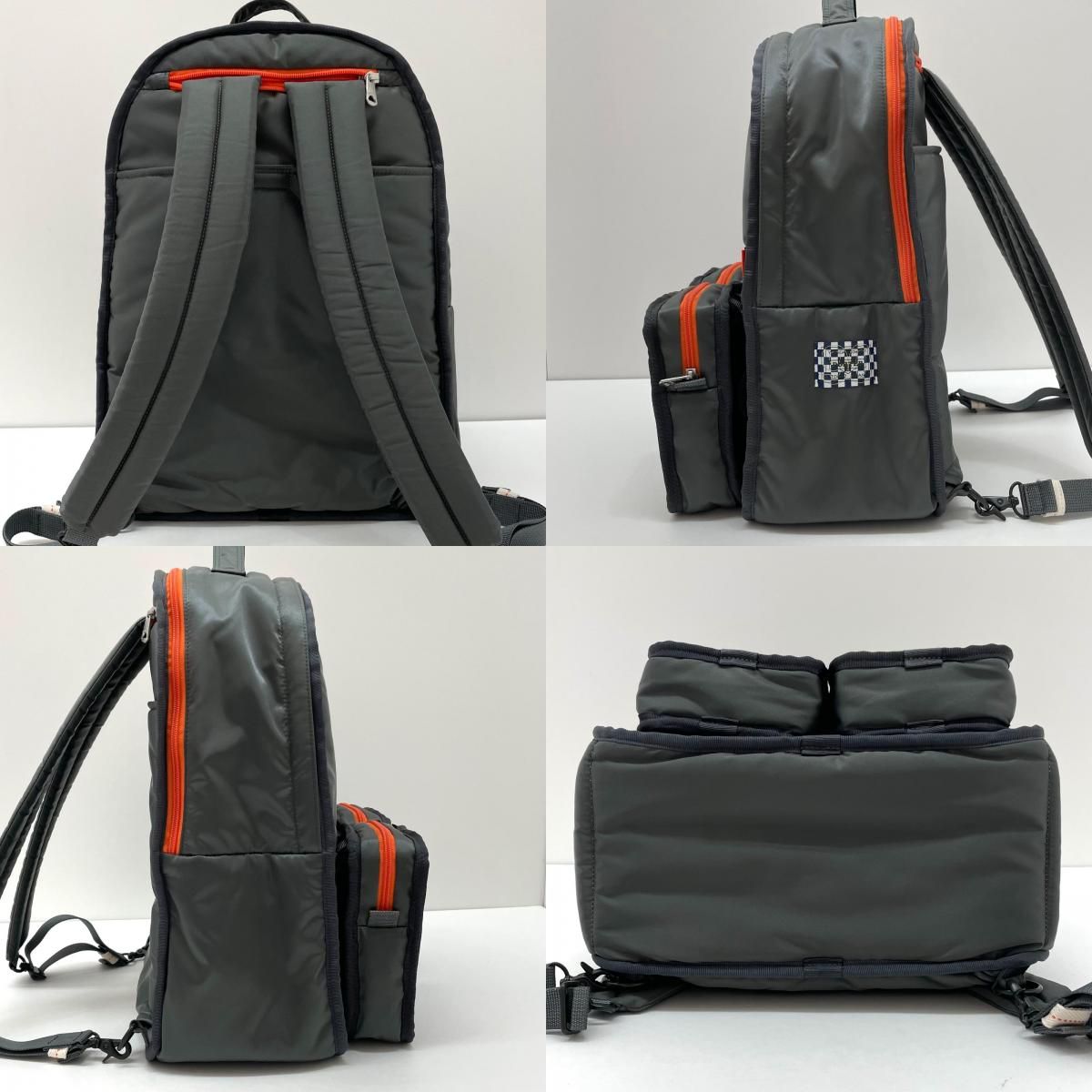 【中古】PORTER×Marc Newson | ポーター×マーク・ニューソン YOSHIDA & Co. 90th Anniversary Project 010　DAYPACK　リュックサック・デイパック 386-26181　ヒッコリー×シルバーグレー【尾張小牧店】 中古】PORTER×Marc Newson | ポーター×マーク・ニューソン YOSHIDA