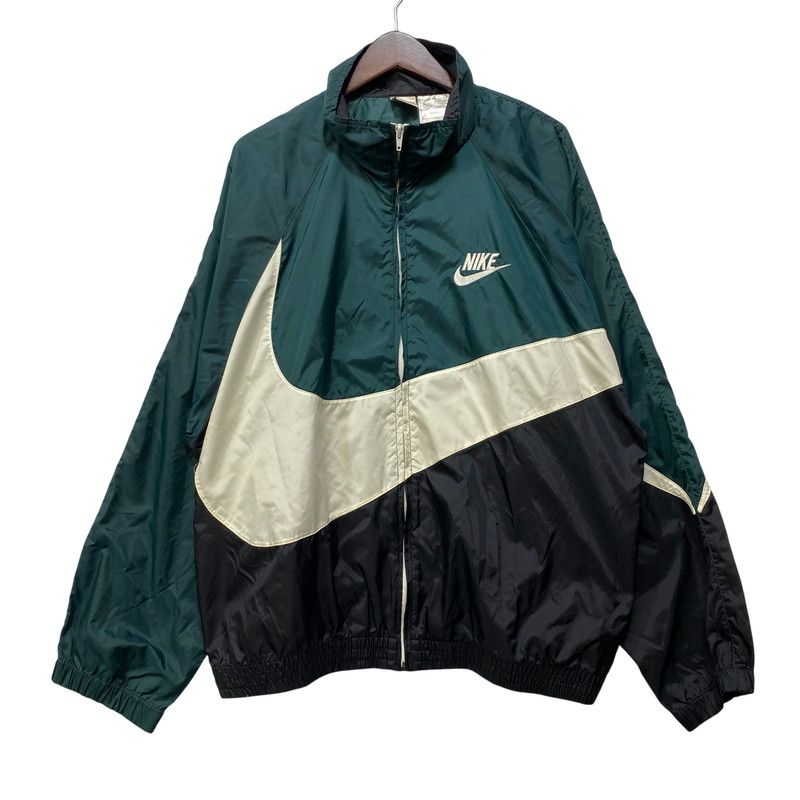 【中古品】 OLD NIKE オールド ナイキ 銀タグ 90S BIG SWOOSH ZIP NYLON JACKET ビッグ スウッシュ ジップ ナイロン ジャケット アウター 【146-260721-cs-06-izu】