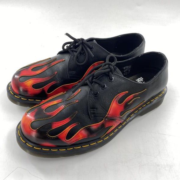 【中古】Dr.Martens 3 ホールシューズ UK9 1461 FLAME ブラック レッド ドクターマーチン[10][240010528048] 中古】Dr.Martens 3 ホールシューズ UK9 1461 FLAME ブラック レッド
