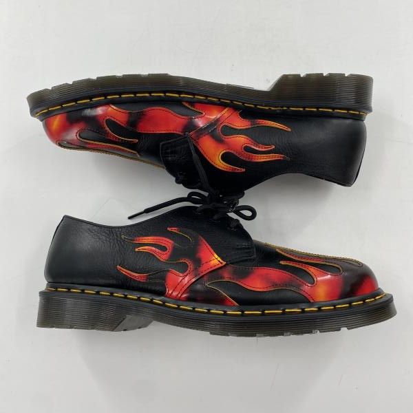 中古】Dr.Martens 3 ホールシューズ UK9 1461 FLAME ブラック レッド
