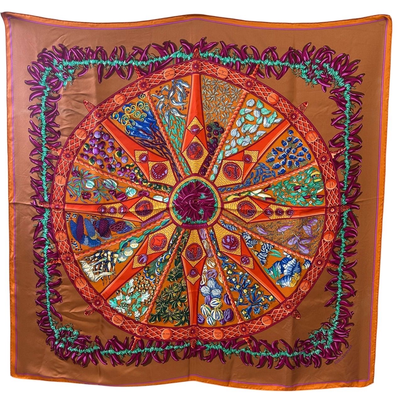 ✨美品✨Hermès エルメス カレ90 Aux Pays des Épices スパイスの土地