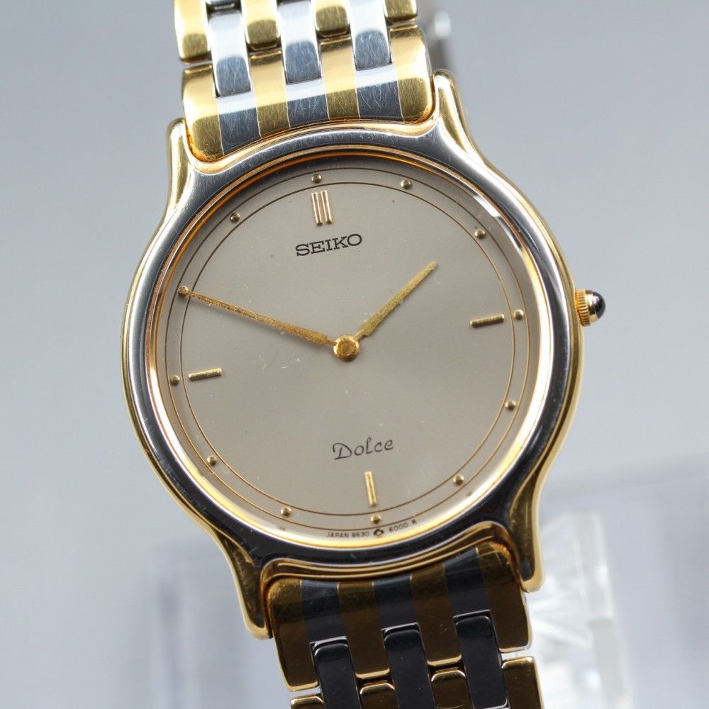 【稼働品】 SEIKO ドルチェ 9530-6000 グレー ゴールド 純正ブレス クオーツ メンズ 腕時計 1980年製 #17394 15,540円