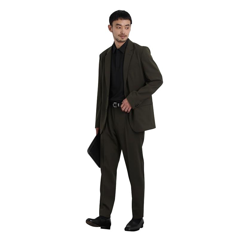 [ナノ・ユニバース] セットアップ｢Damerino｣ クールタッチストレッチセットアップ/接触冷感.UVカット メンズ L ブラウン 668-6118204