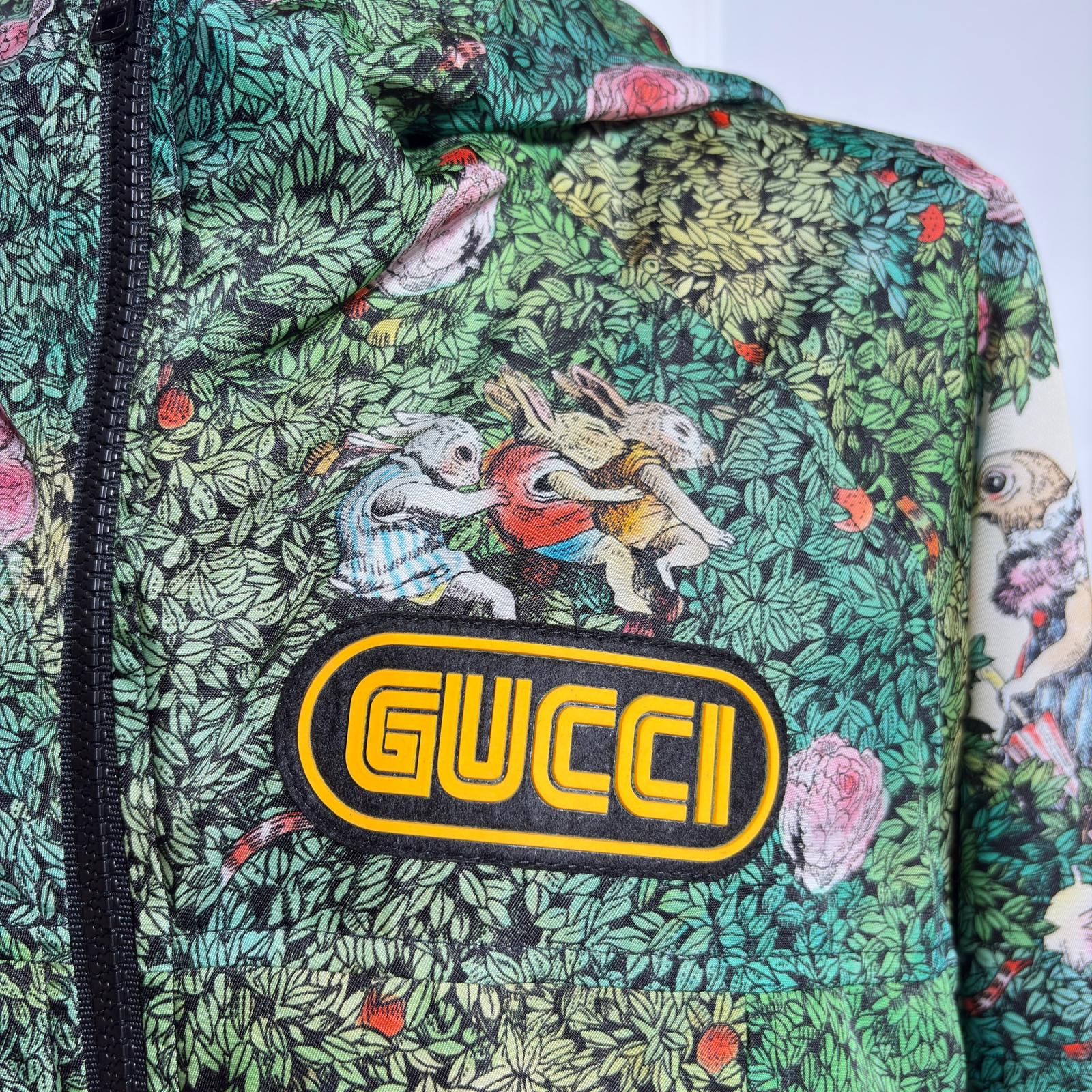GUCCI グッチ フラワープリント フーデッド ナイロンブルゾン ジップ