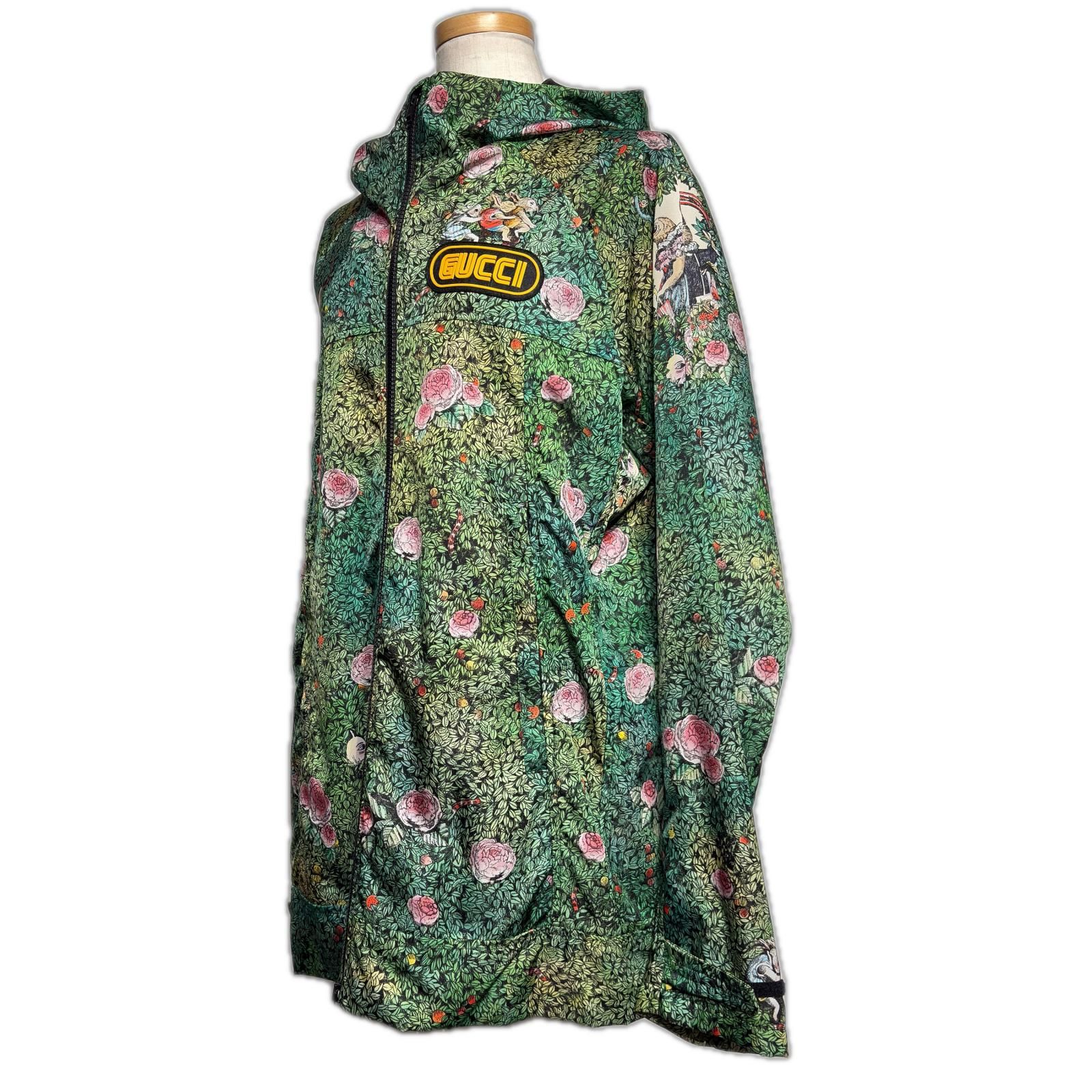 GUCCI グッチ フラワープリント フーデッド ナイロンブルゾン ジップ