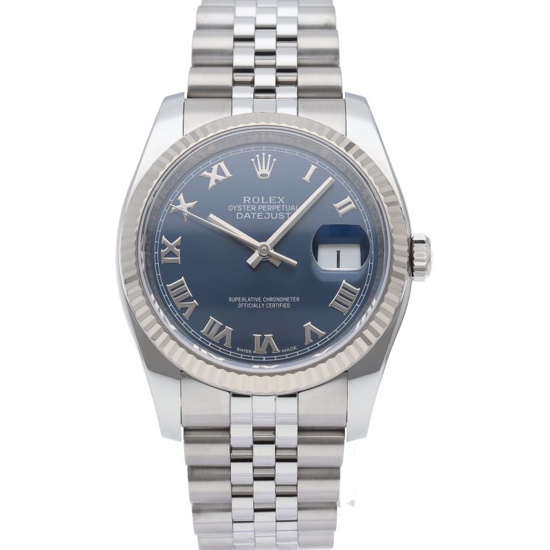 ロレックス デイトジャスト36 メンズ時計 ジュビリー Datejust 36 116234(ﾗﾝﾀﾞﾑ) 保証書 K18WG/SS メンズ時計 シルバー 仕上げ済 美品 【中古】 ロレックス デイトジャスト36 メンズ時計 ジュビリー 116234(ﾗﾝﾀﾞﾑ