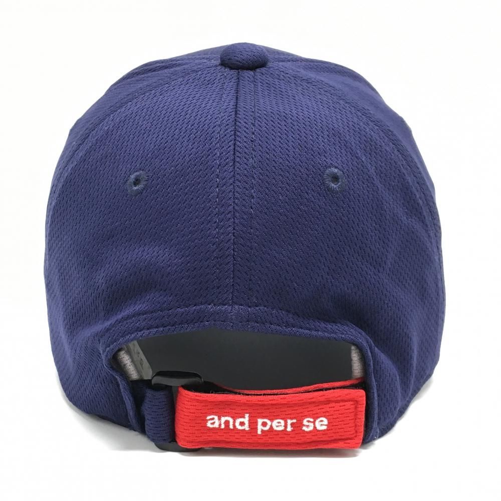 超美品】アンパスィ キャップ ネイビー×レッド つばロゴ刺しゅう F