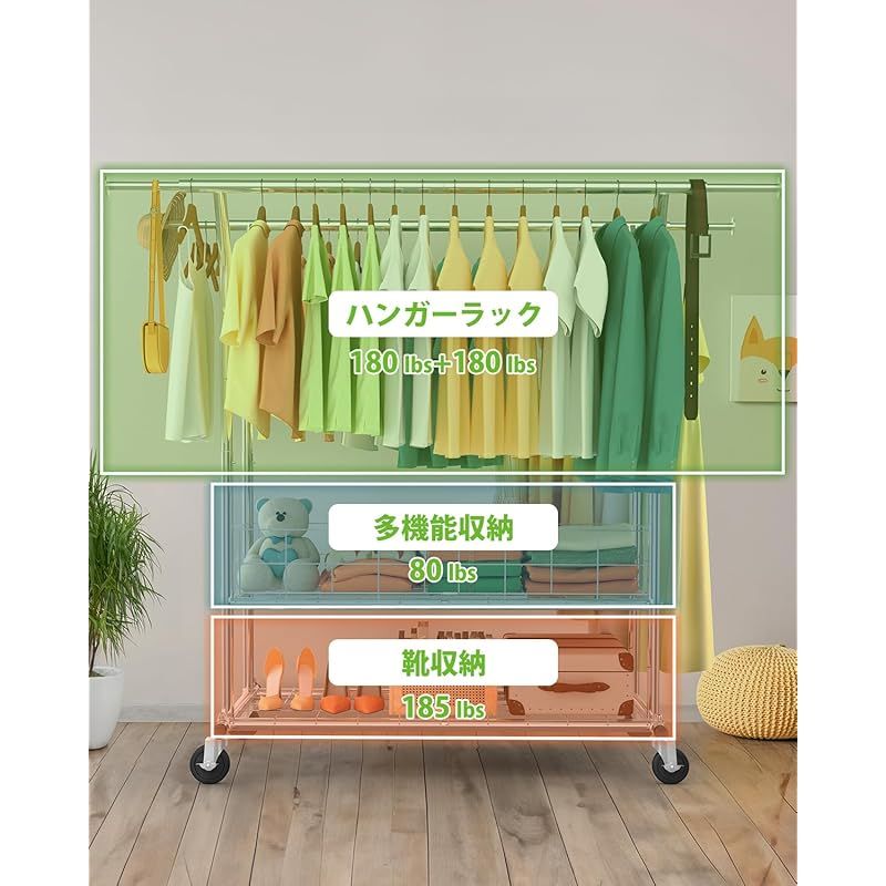 HOKEEPER ハンガーラック パイプハンガーラック 耐荷重200KG 業務用 大