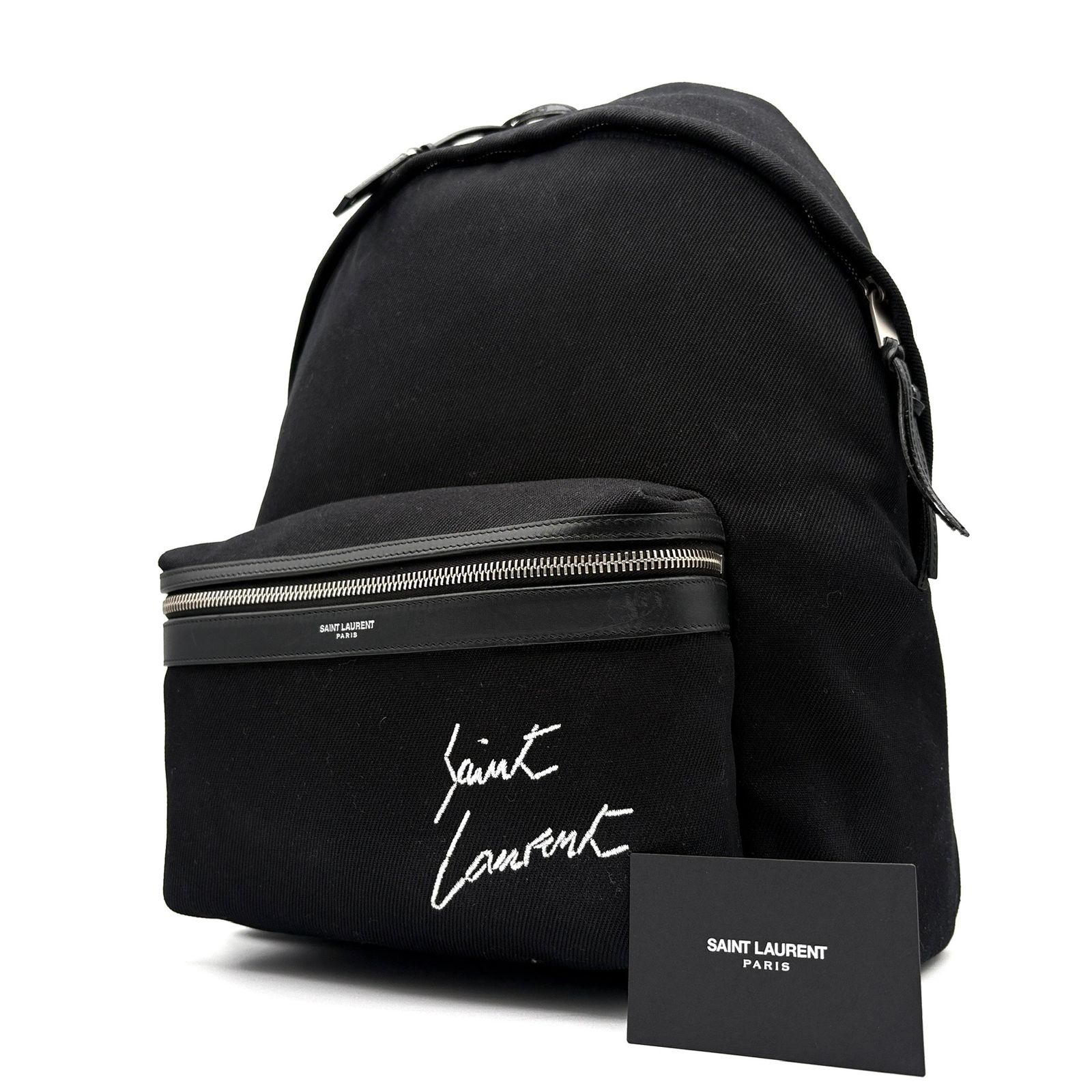 美品 サンローラン SAINT LAURENT シティ エンブロイダリー リュック