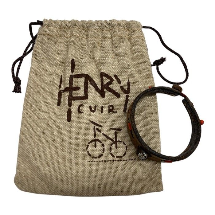 Henry cuir/アンリークイール/ビーズ装飾ブレスレット/レザー/FB4626