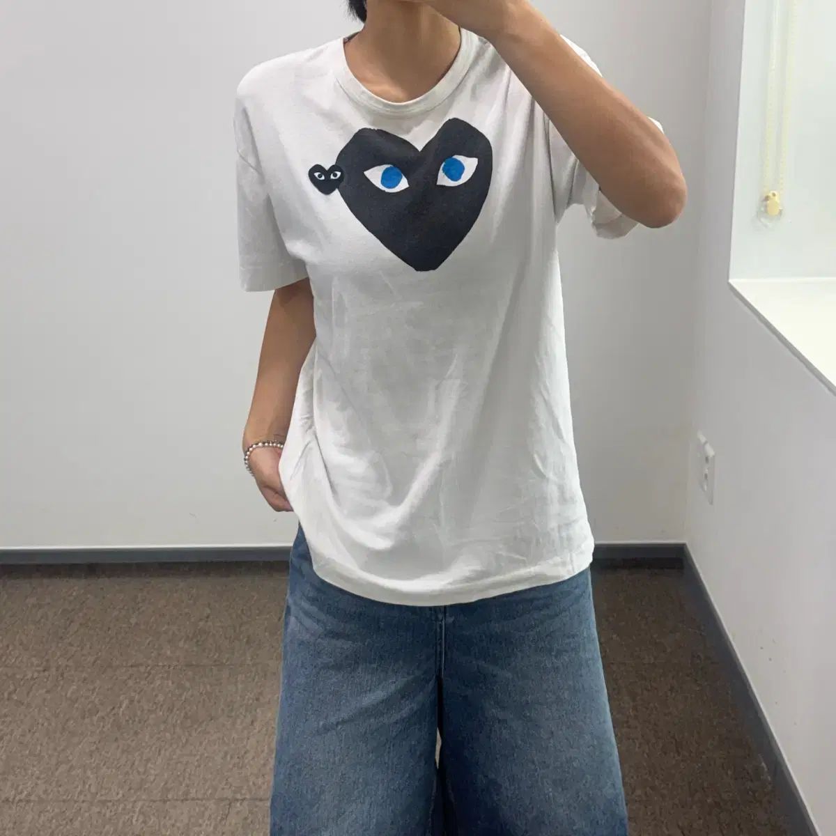 COMME des GARCONS コム・デ・ギャルソン ブラック ワッペン 白 半袖