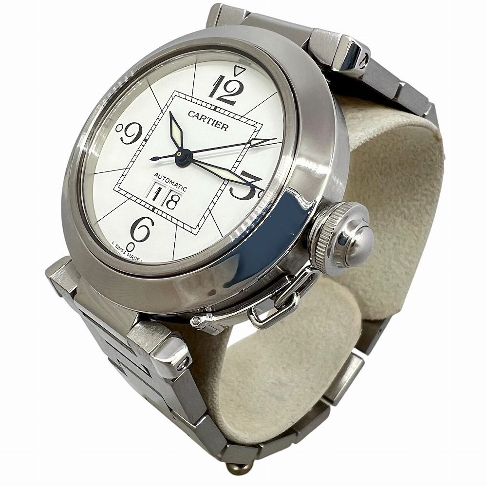 Cartier カルティエ パシャC ビッグデイト W31055M7 SS ホワイト