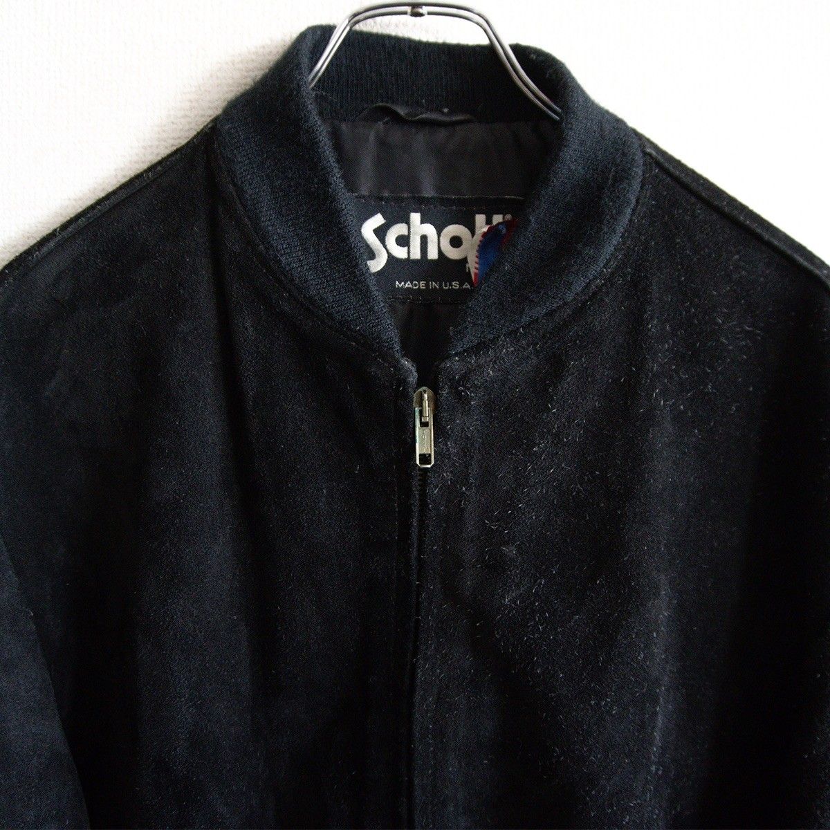 【ビッグサイズ】SCHOTT【スウェード レザー ブルゾン】44 USA製 ブラック ショット ジャケット 26070383 ビッグサイズ】SCHOTT【スウェード レザー ブルゾン】44 USA製