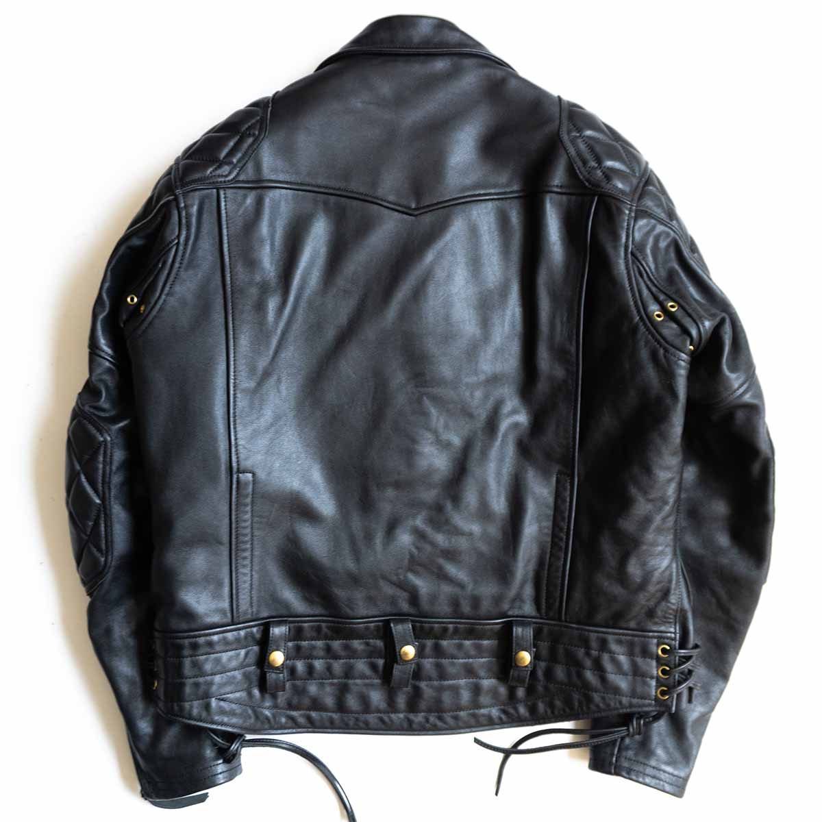 【美品/ビッグサイズ】KADOYA【EVO パデット ダブルライダースジャケット】3LB レザー ブラック カドヤ 26070421 美品/ビッグサイズ】KADOYA【EVO パデット ダブルライダースジャケット
