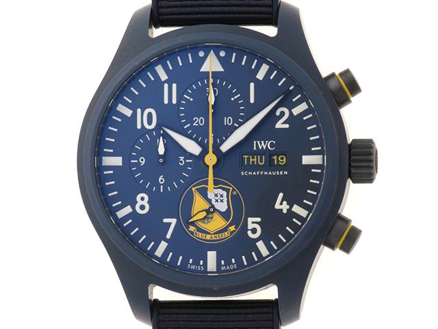 IWC インターナショナルウォッチカンパニー パイロット ウオッチ クロノグラフ・ブルーエンジェルス IW389109 腕時計 セラミック/スティール/ラバー ブルー文字盤 自動巻き 2021年【中古】472