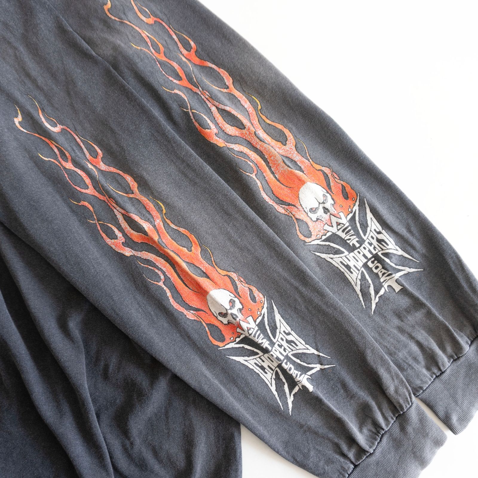 希少】West Coast Choppers【アイアンクロス フレイム スカル】Tシャツ