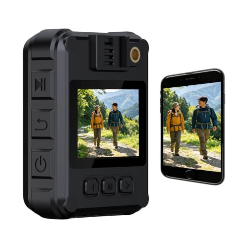 IP65 防水 ウェアラブルビデオカメラ WiFi 1080P ボディカメラ 130 度広角 肩クリップ式 2.0 インチカラー液晶 動体検知 プリ録画 ループ録画機能搭載 警光灯 & 警告音付き 1800mAh バッテリー 最大 128GB 8be82382