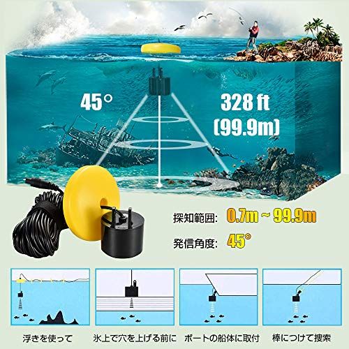 LUCKYLAKER ポータブル ボート 魚群探知機 海 防水 魚探 船 カヤック sup バス釣り ワカサギ釣り 小型 釣り★m 3d2ec0c8