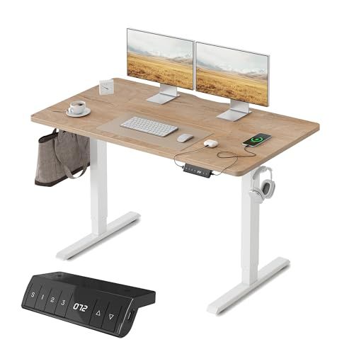 FEZIBO 電動 昇降デスク USB-A/Type-C付き 幅120cm 奥行60cm