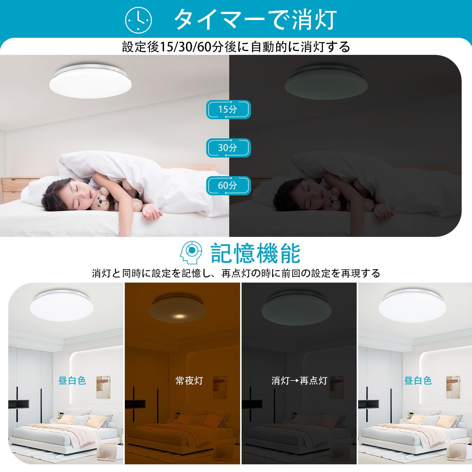 8畳用2個入り】LEDシーリングライト 8畳(38W) 4900LM 天井照明器具