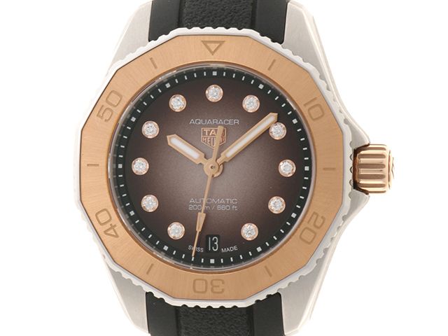 TAG HEUER タグホイヤー アクアレーサー プロフェッショアンル200 WBP2451.FT6200 腕時計 K18ピンクゴールド/ステンレススチール/ラバー スモーキーブラック文字盤 自動巻き 2024年【中古】472 200,970円