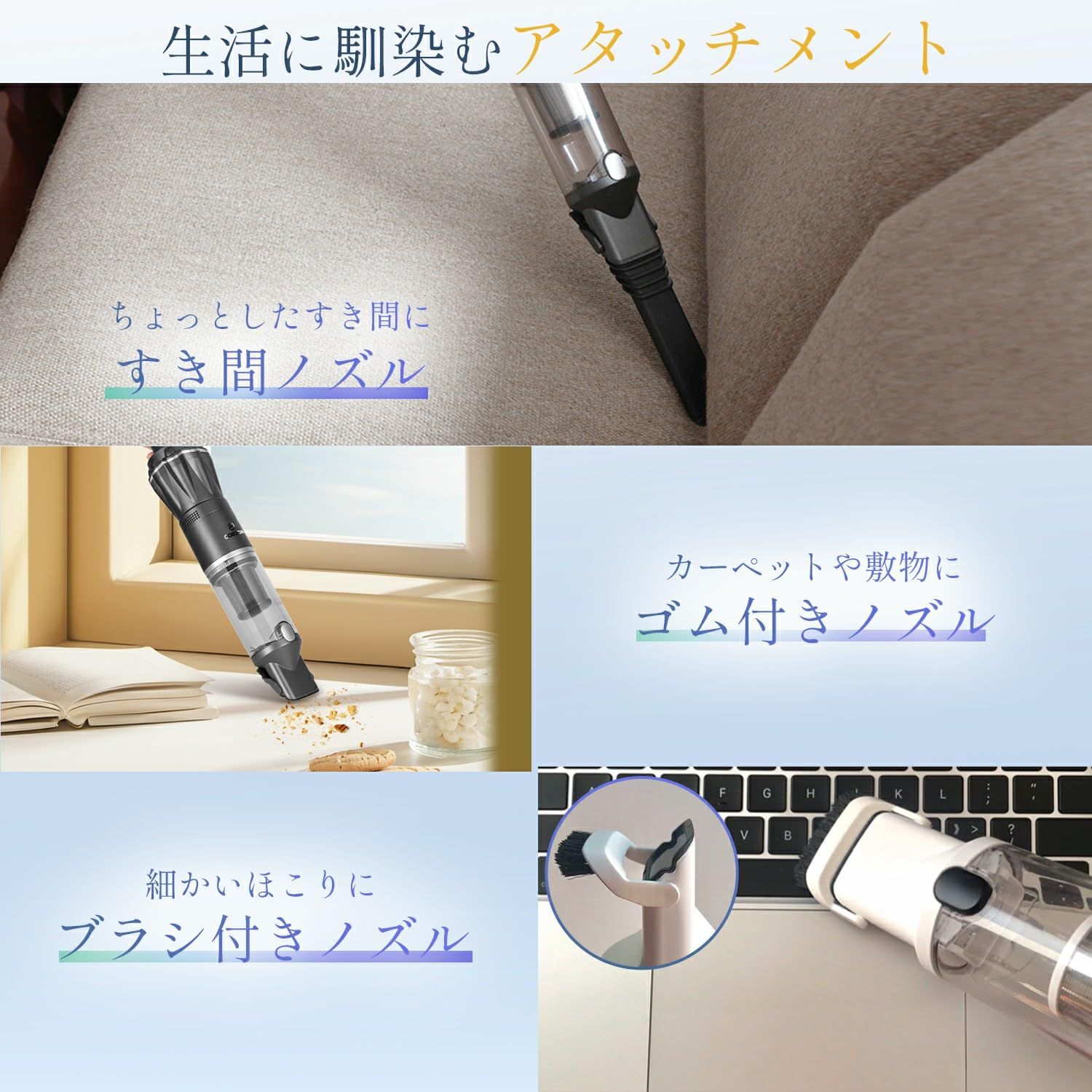 【超軽量500gx充電スタンド付き】Yadea K12 ハンディクリーナー コードレス ハンディ掃除機 15kPa強力吸引 ハイパワー 軽量 充電スタンド付き ブラシレスモーター 車用掃除機 キーボード掃除/車内清掃/家具/家庭用 0