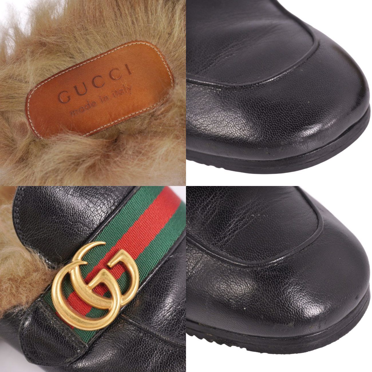美品 グッチ GUCCI スリッパ サンダル プリンスタウン GGマーモント ウ