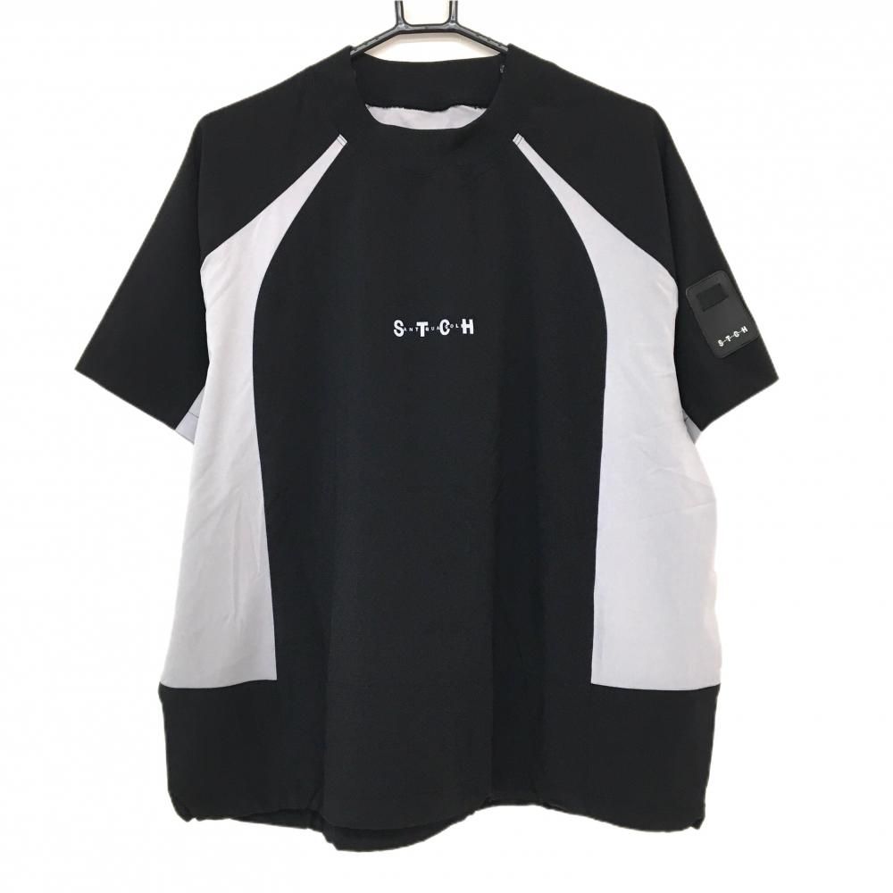 超美品】セブンティトゥクラブハウス 半袖ハイネックシャツ 黒×グレー