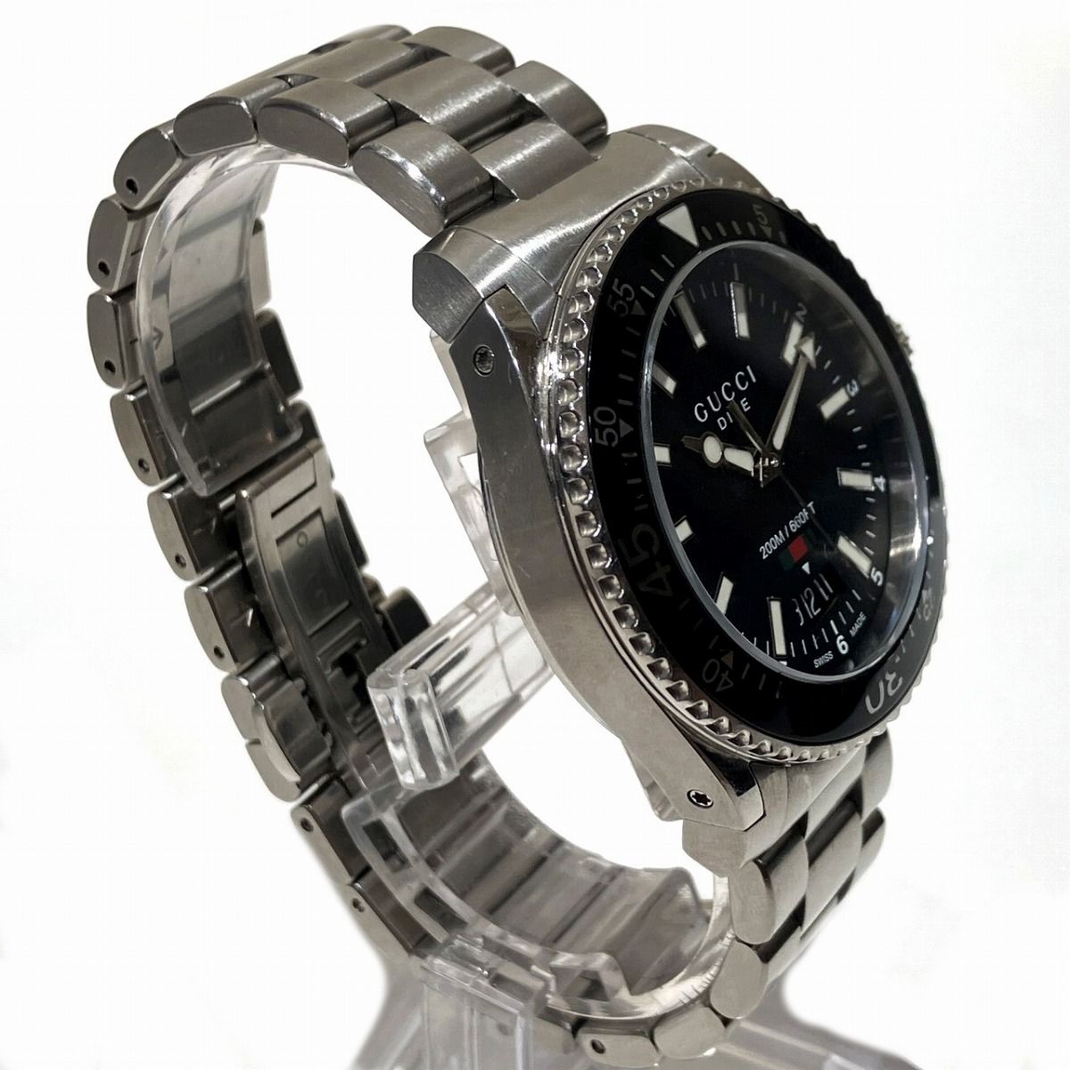 グッチ GUCCI ダイブ 腕時計 総重量約154.2g SS SS 自動巻き ブラック