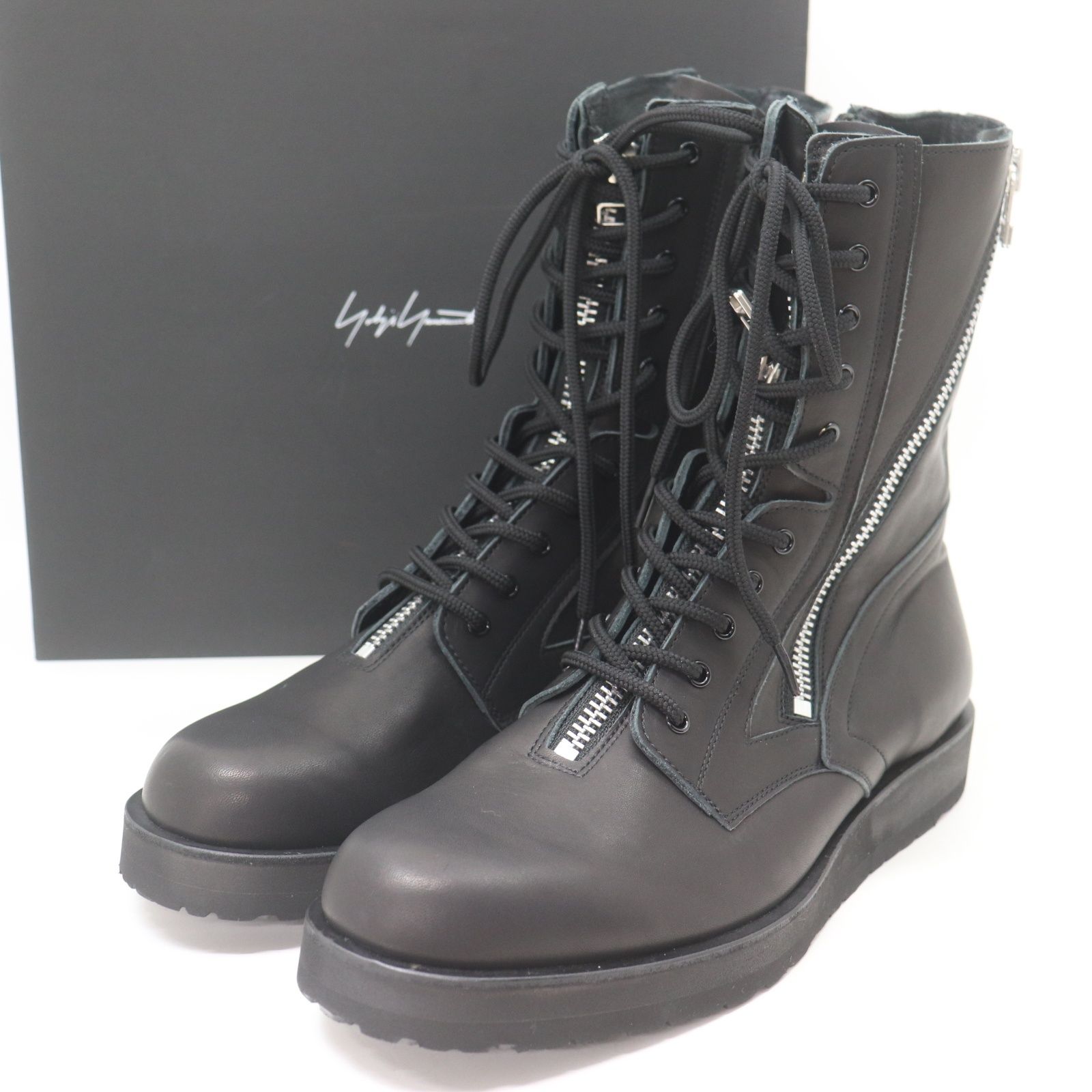 ITU3X174TNOA 未使用 保管品 YOHJIYAMAMOTO ヨウジヤマモト 3ジッパー ミリタリー ブーツ HE-E07-761 22AW 1/6 ブラック 黒 レザー 箱つき ITU3X174TNOA 未使用 保管品 YOHJIYAMAMOTO ヨウジヤマモト 3ジッパー