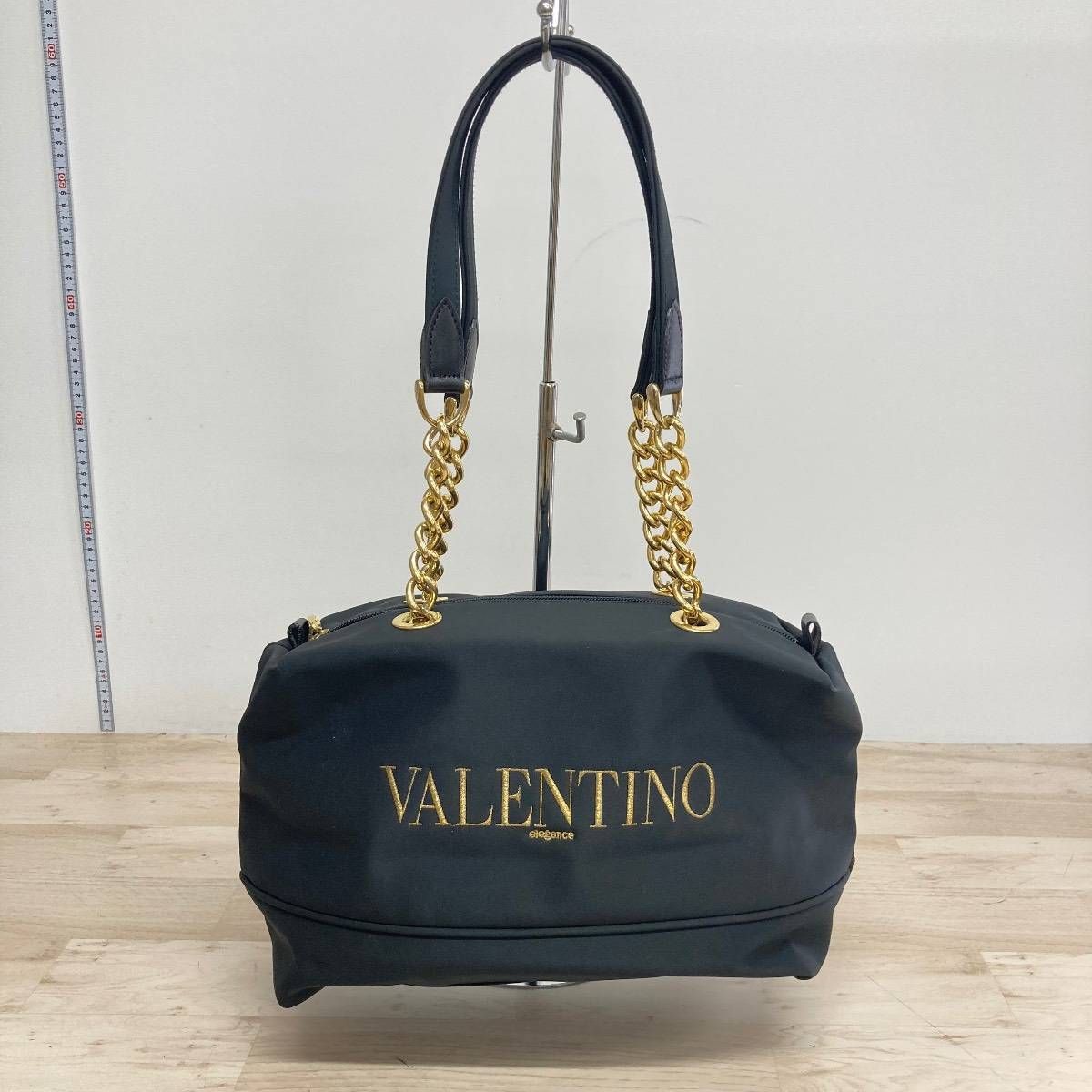 レディース VALENTINO エレガンス ゴールドチェーン ブラック 肩掛け 