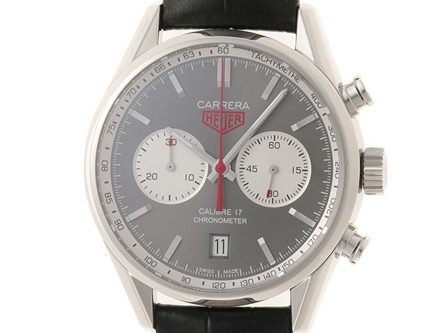 TAG HEUER タグホイヤー カレラ クロノグラフ リミテッドエディション CV5110.FC6310 腕時計 ステンレススチール/レザー グレー文字盤 自動巻き メンズ【中古】472