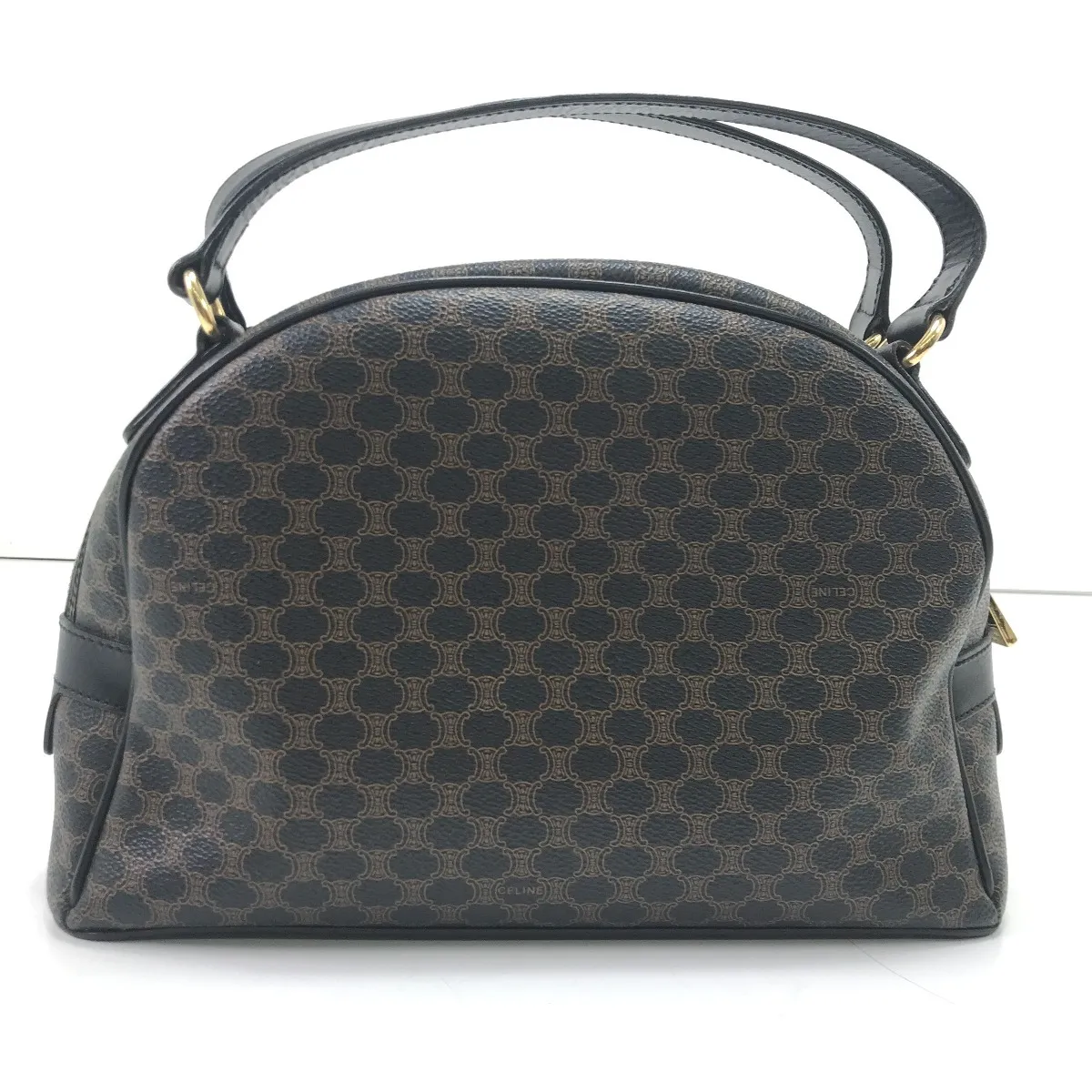 CELINE セリーヌ ハンドバッグ マカダム柄 ハーフムーンハンドバッグ