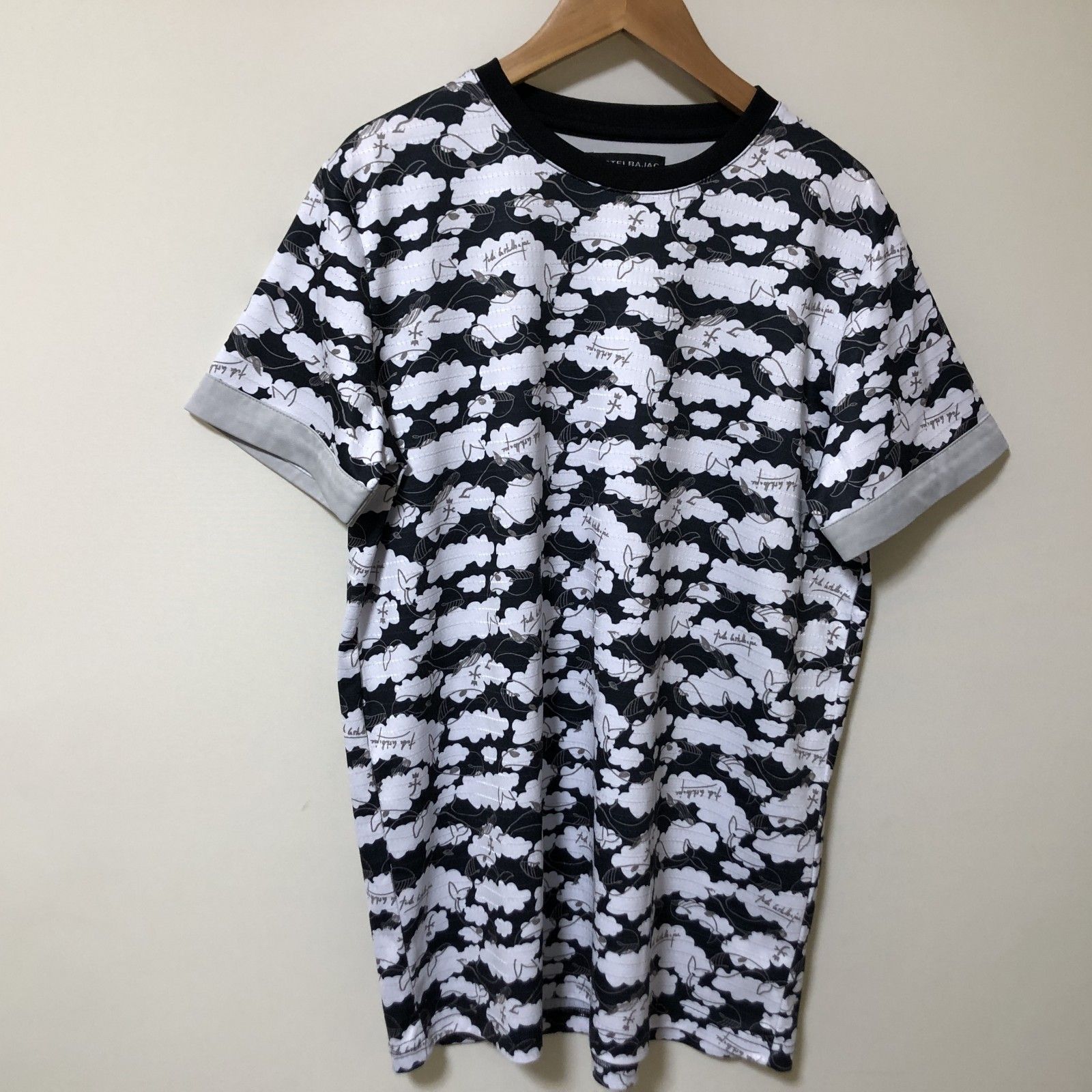 BH19 CASTELBAJAC クジラ柄 半袖 Tシャツ ブラック 40 ゴルフウエア 総