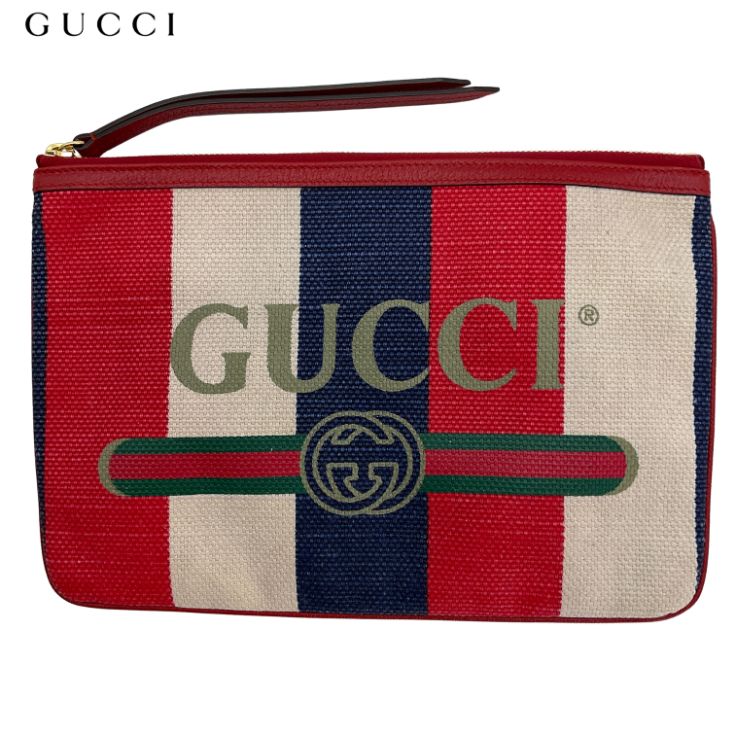 GUCCI バイアデラ シルヴィクラッチバッグ キャンバスオールドロゴ