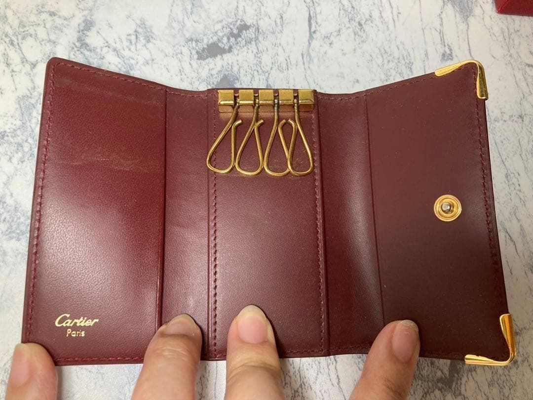 Cartier カルティエ 4連 マストライン キーケース レザー ボルドー