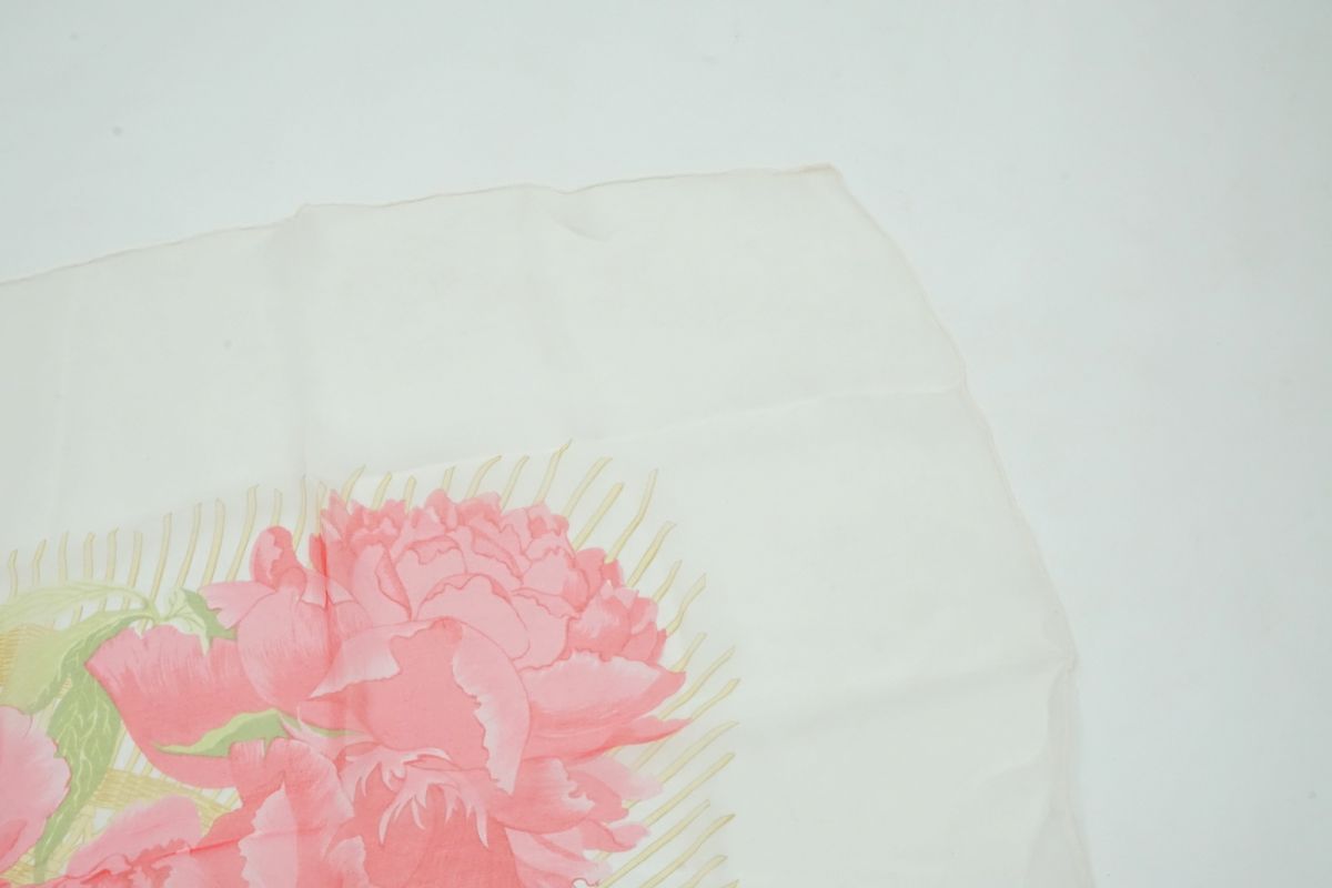 エルメス 大判 スカーフ 117cm Les Pivoines 芍薬 シルク100% 花柄
