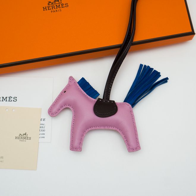 エルメス　ロデオチャーム ブラウン パープル HERMES エルメス ロデオチャーム PM バッグチャーム ピンクパープル