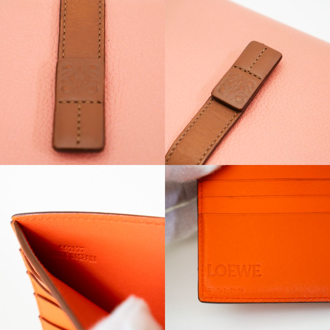 LOEWE ロエベ バーティカルウォレット 二つ折り財布 ピンク オレンジ