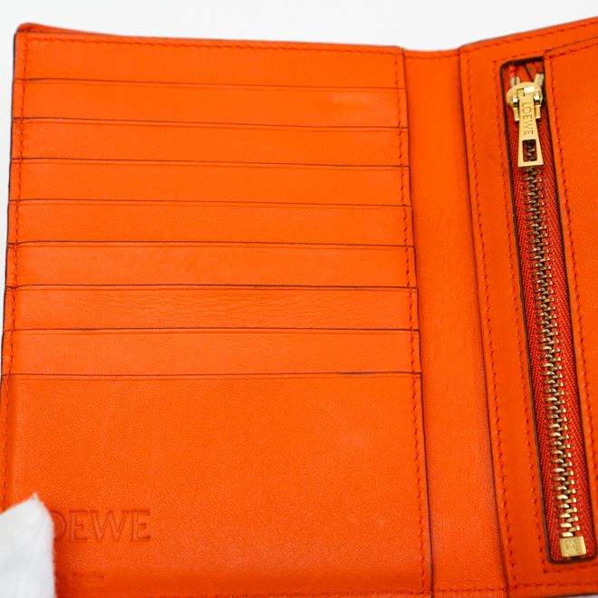 LOEWE ロエベ バーティカルウォレット 二つ折り財布 ピンク オレンジ