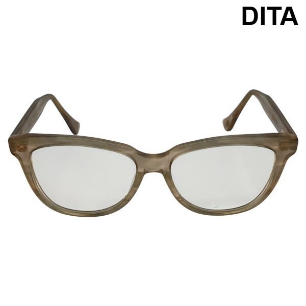 ディータ DITA メガネ サングラス FRISSON 度なし クリアレンズ ウェリントン型 雑貨 小物 ゴールド色 セルフレーム レディース 6V814