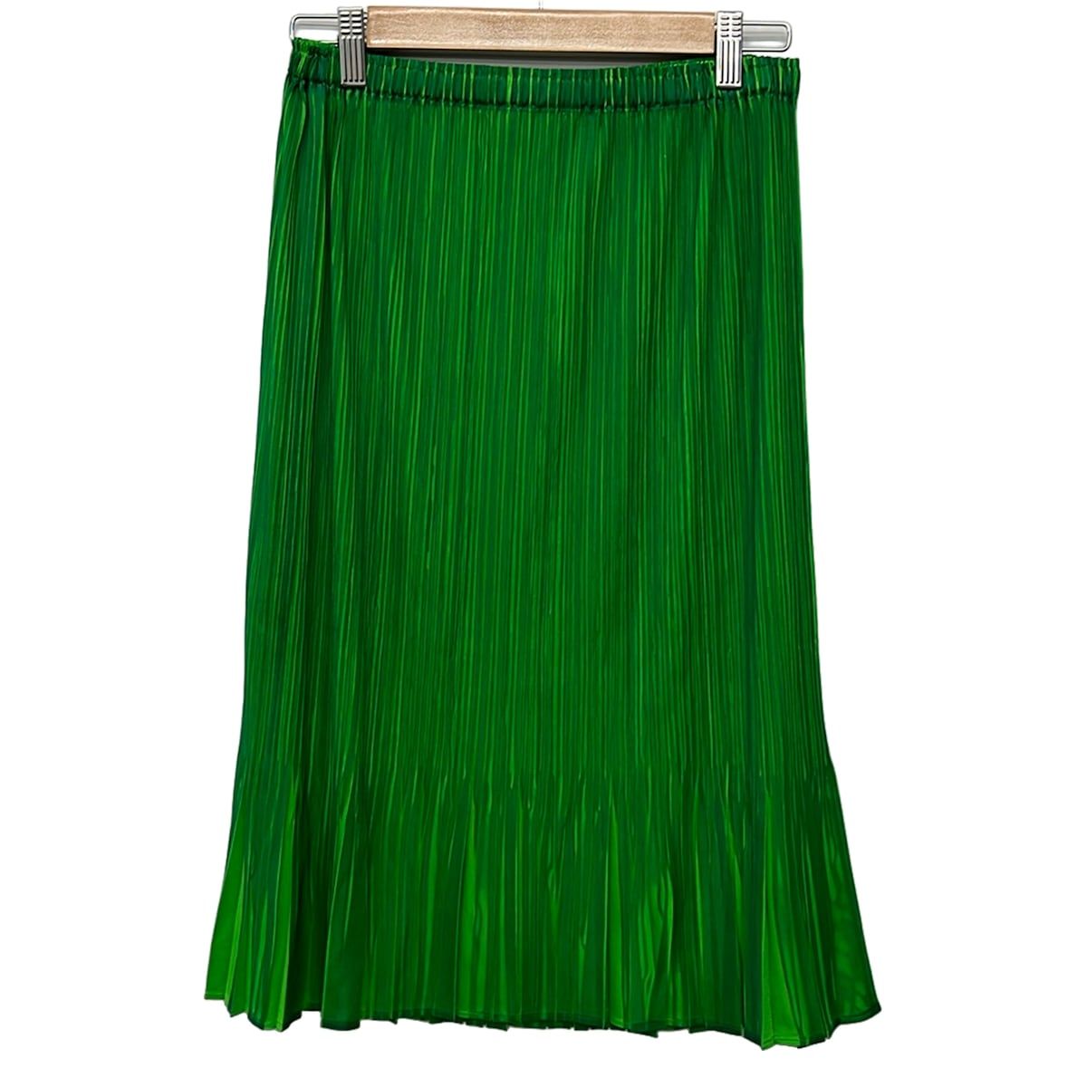 PLEATS PLEASE(プリーツプリーズ) ロングスカート サイズ4 XL レディース美品 - グリーン×イエローグリーン ウエストゴム