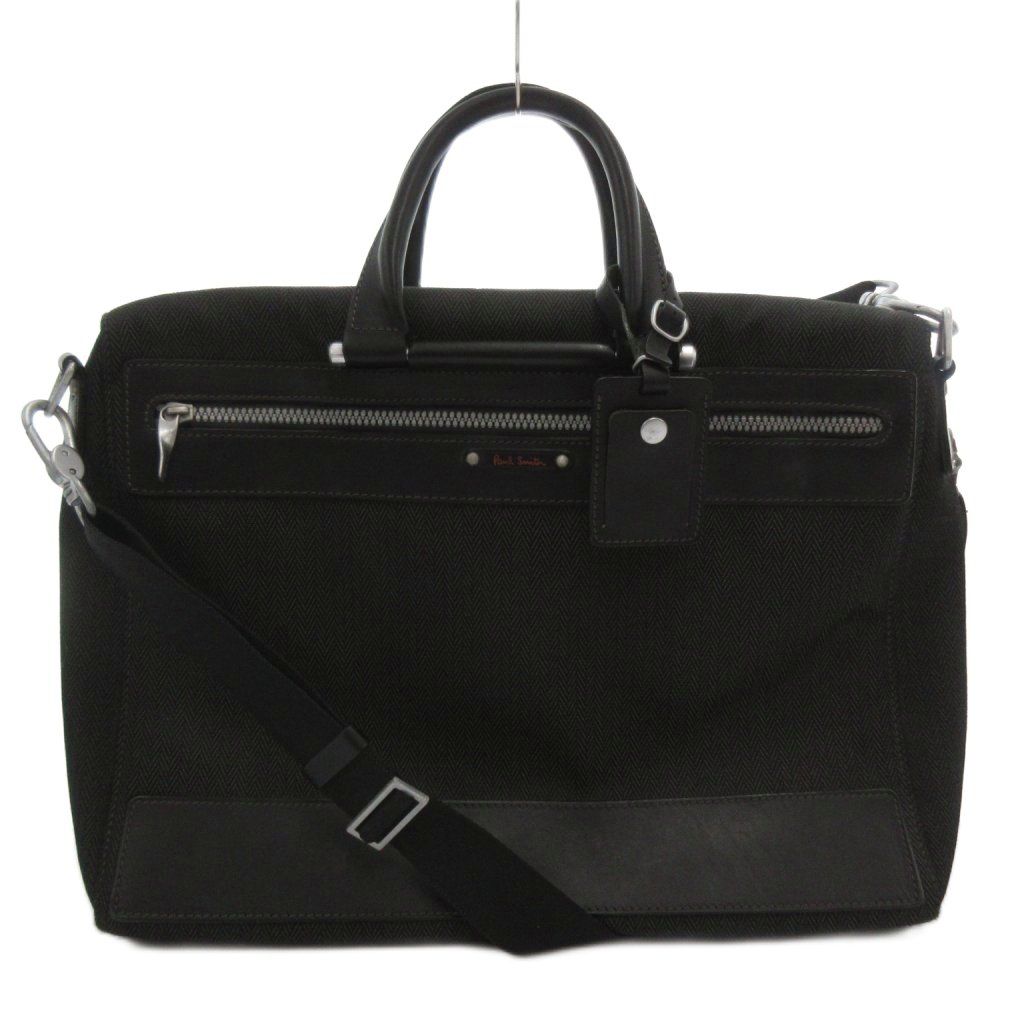 【美品】Paul Smith ガーメントバッグ 2WAY ブラック ヘリンボーン ポールスミス PAUL SMITH 2WAY ハンドバッグ ショルダーバッグ